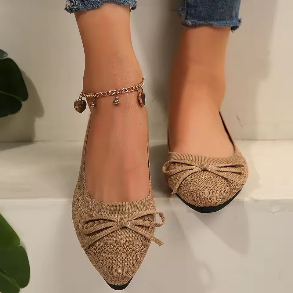 Summer 2024 New Style Pointed Toe Shallow Mouth Breathable Comfortable Casual Flats Shoes Wear-resistant Non-slip Loafers Women