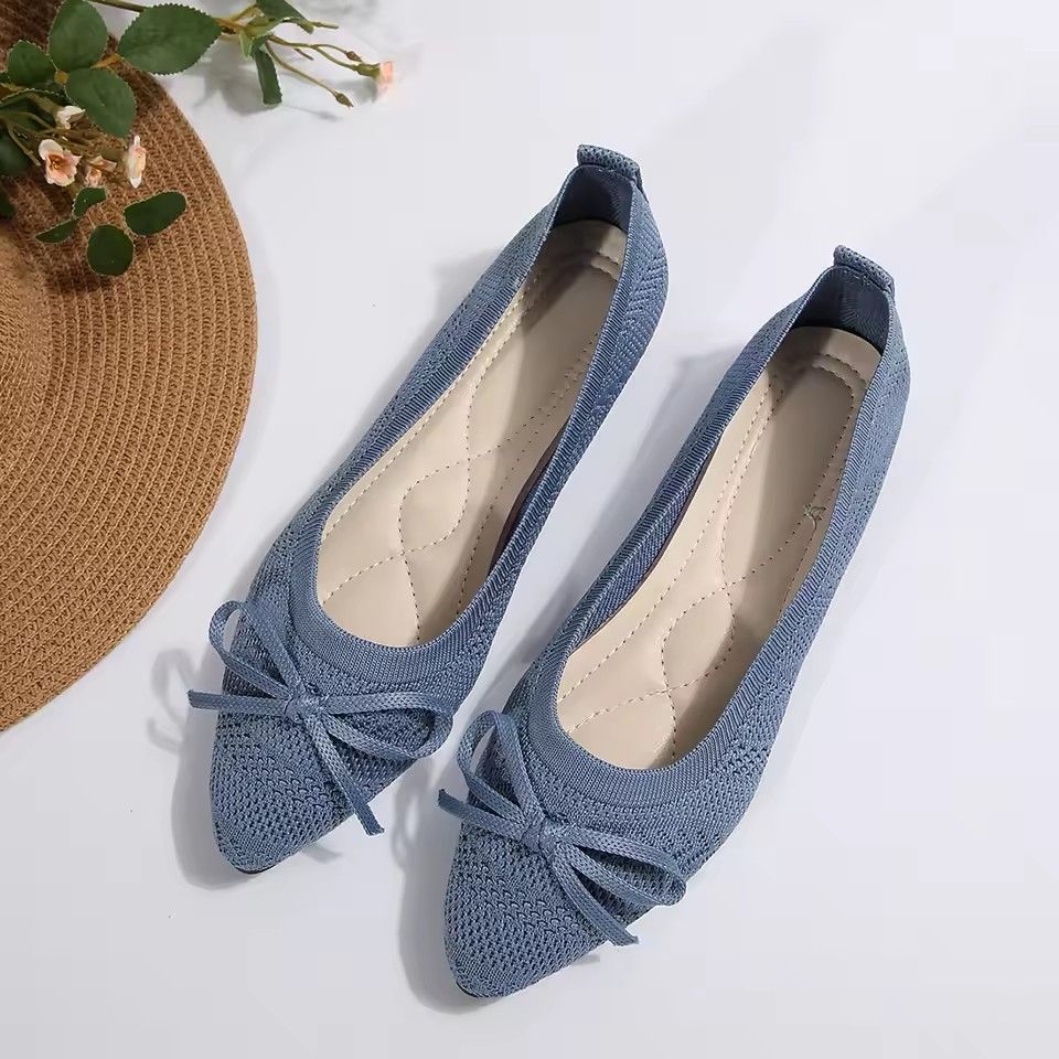 Summer 2024 New Style Pointed Toe Shallow Mouth Breathable Comfortable Casual Flats Shoes Wear-resistant Non-slip Loafers Women