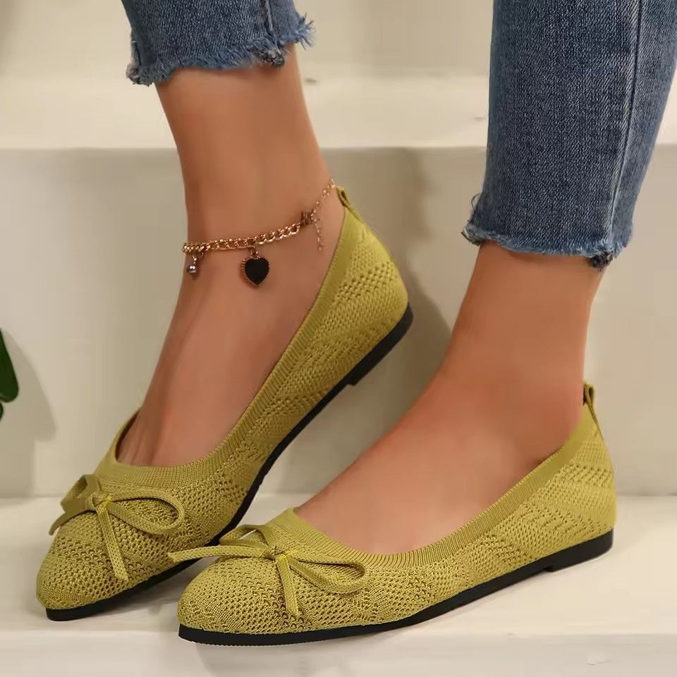 Summer 2024 New Style Pointed Toe Shallow Mouth Breathable Comfortable Casual Flats Shoes Wear-resistant Non-slip Loafers Women