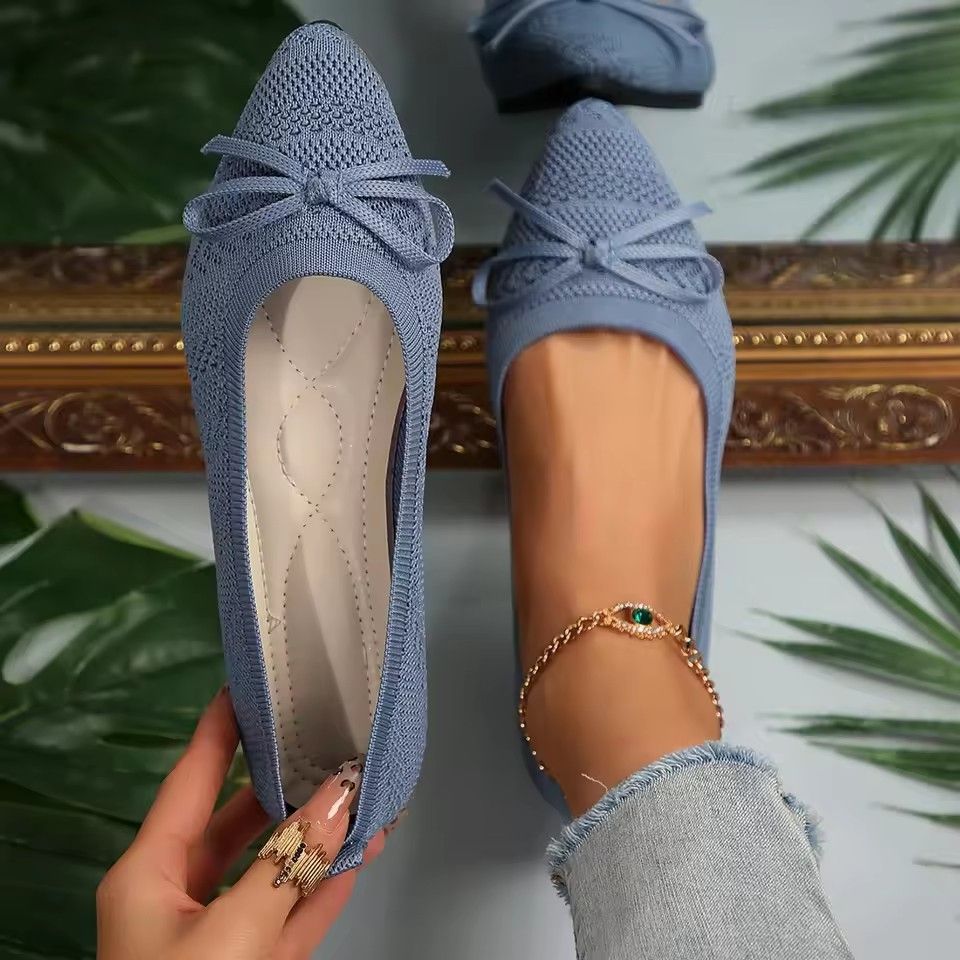 Summer 2024 New Style Pointed Toe Shallow Mouth Breathable Comfortable Casual Flats Shoes Wear-resistant Non-slip Loafers Women