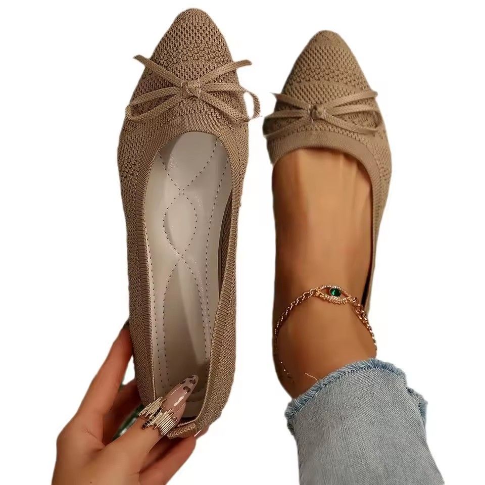 Summer 2024 New Style Pointed Toe Shallow Mouth Breathable Comfortable Casual Flats Shoes Wear-resistant Non-slip Loafers Women