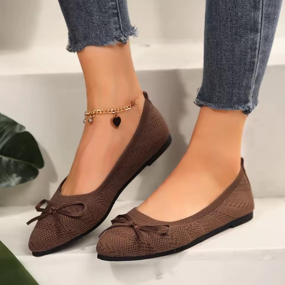 Summer 2024 New Style Pointed Toe Shallow Mouth Breathable Comfortable Casual Flats Shoes Wear-resistant Non-slip Loafers Women