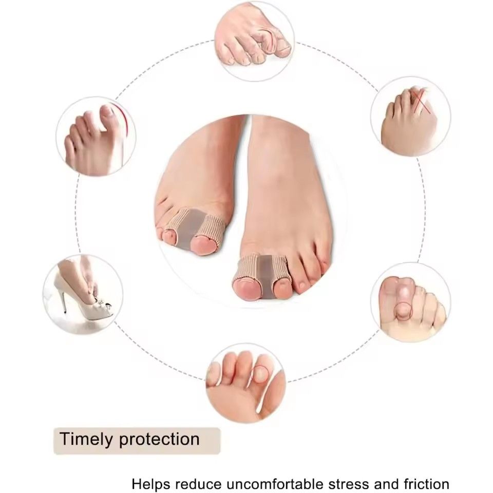 1Pc Two Toe Separator Hallux Valgus Bunion Corrector Orthotics Feet Bone Thumb Adjuster Correction Pedicure Feet Straightener