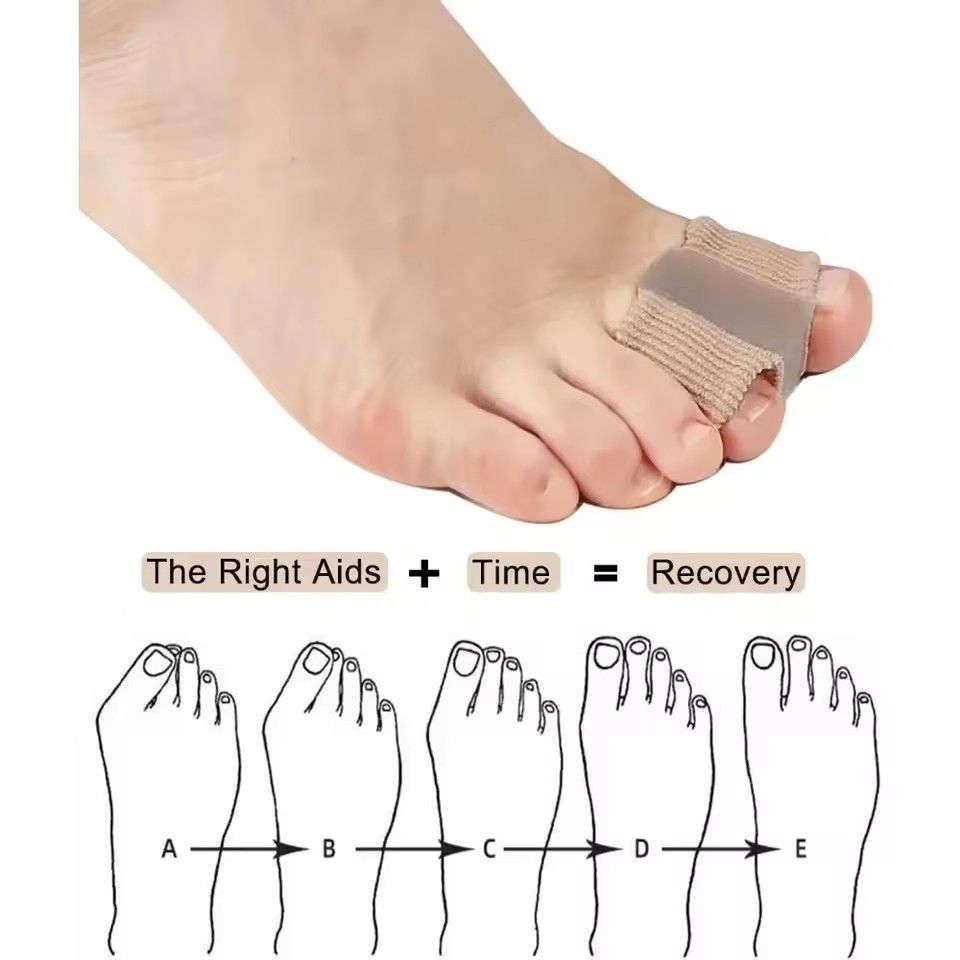 1Pc Two Toe Separator Hallux Valgus Bunion Corrector Orthotics Feet Bone Thumb Adjuster Correction Pedicure Feet Straightener