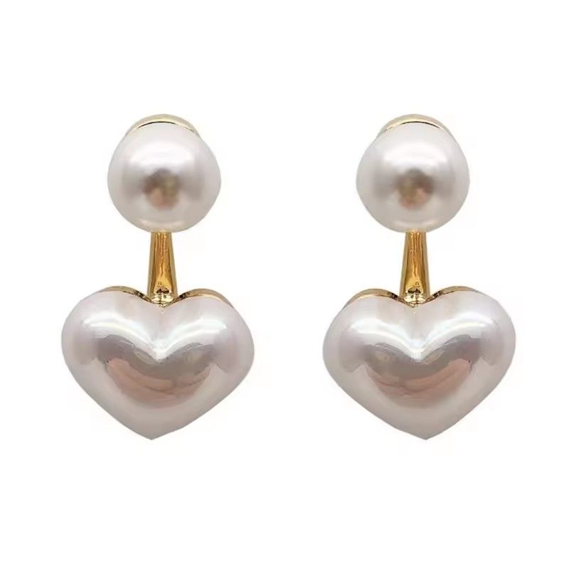 925 Silver Needle Korean Fashion Imitation Pear Earrings For Women Jewelry 2025 Trending New Luxury Women's Heart Stud Earrings