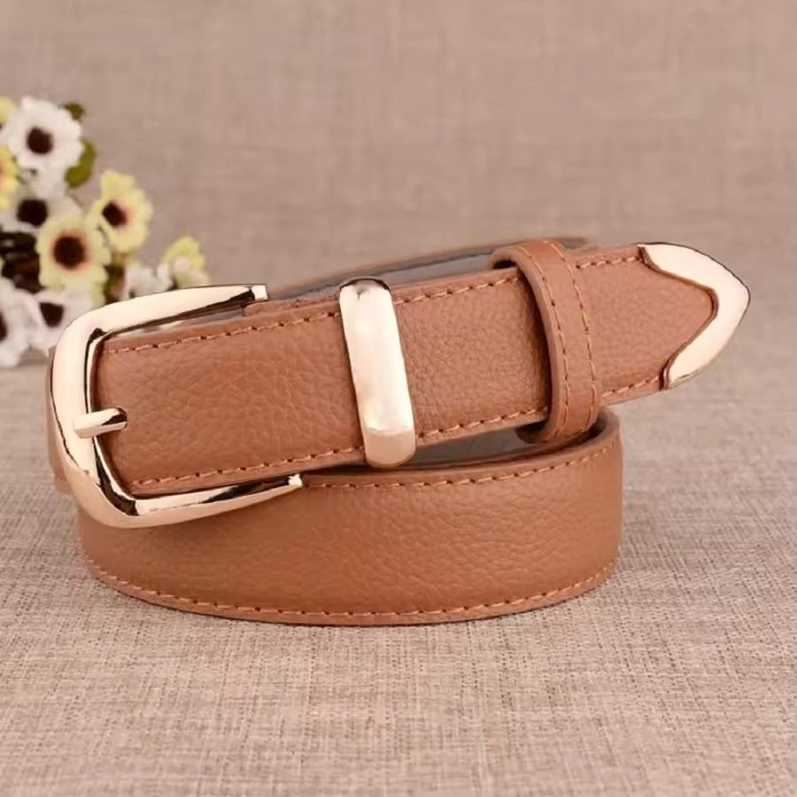 Women's Trousers Belt Leather Trend White Belt Fashion High Quality Trouser Belts Solid Vintage Pin Buckle Ladies Strap