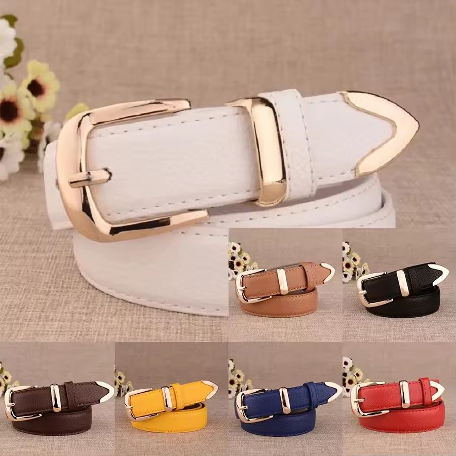 Women's Trousers Belt Leather Trend White Belt Fashion High Quality Trouser Belts Solid Vintage Pin Buckle Ladies Strap