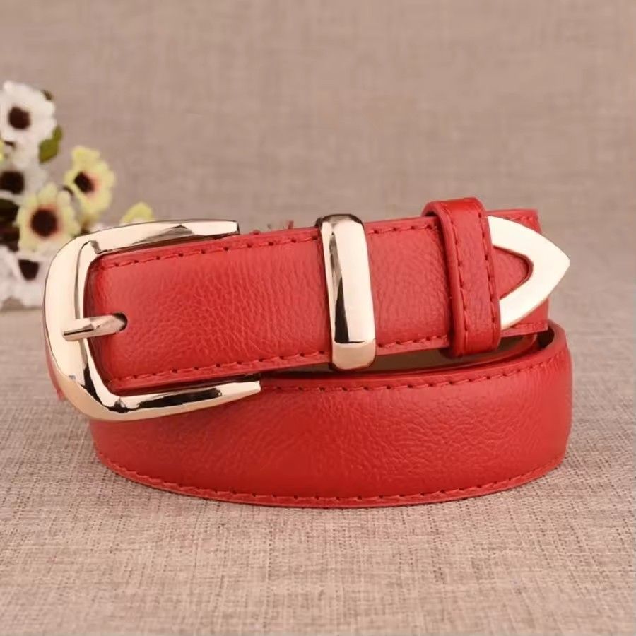 Women's Trousers Belt Leather Trend White Belt Fashion High Quality Trouser Belts Solid Vintage Pin Buckle Ladies Strap