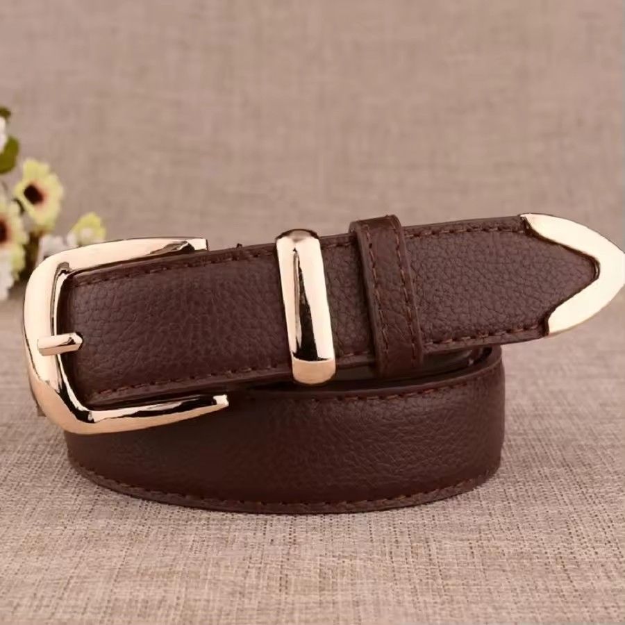 Women's Trousers Belt Leather Trend White Belt Fashion High Quality Trouser Belts Solid Vintage Pin Buckle Ladies Strap