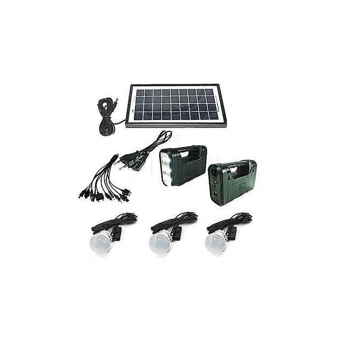 KamiSafe Solar Panel Kit Lighting System Kit with 3 LED Lights, Solar Panel, Power Cable & Phone Charger | Outdoor Solar Light for Garden, Pathway, Home & Emergency Use