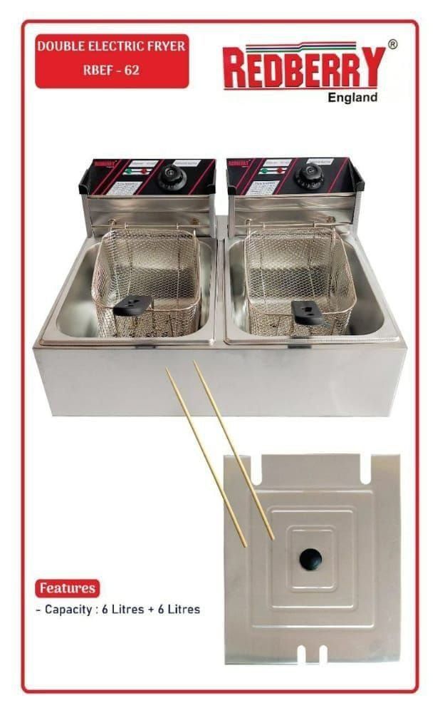 Redberry 6L+6L Double Electric Chips Deep Fryer Machine+CHIPS CUTTER