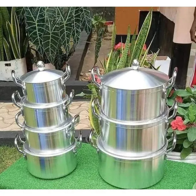 14pcs Cookware Set  Heavy Duty Cooking Pot Sufuria  Stainless Steel Cooking Pots with Lids | 28cm-16cm for Everyday Use