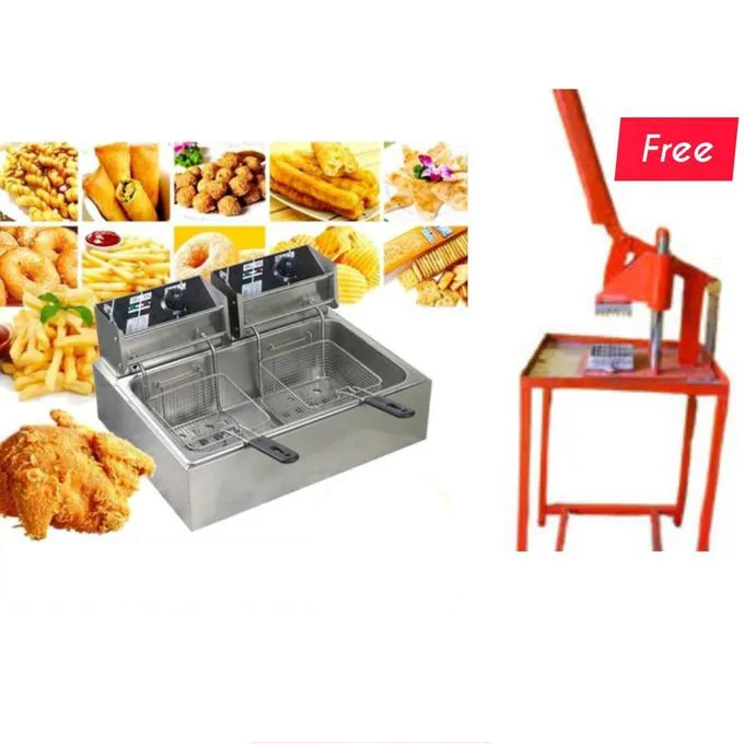 Redberry 6L+6L Double Electric Chips Deep Fryer Machine+CHIPS CUTTER