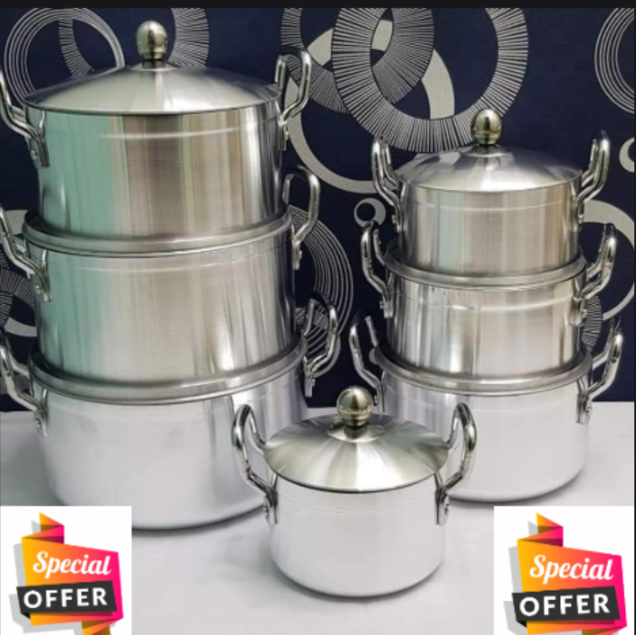 17 Pcs Cookware set Heavy Duty Sufuria Set Cooking Pots  Heavy Duty Stainless Steel Cooking Pot Sufuria Set 28cm,26cm,24cm,22,20,18,16cm