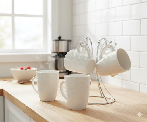 [PROMOTION 🎉] Tea Cups 6 pieces Coffee Cups Ceramic Elegant Mugs/Cups For Tea/Coffee-Set(6pcs)