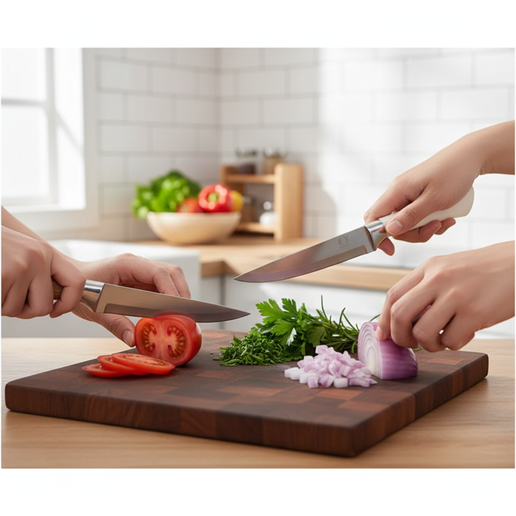 [OFFER ] 3 Pcs Stainless Steel Kitchen Knife Set - Chef, Utility, & Paring Knives Professional 3-Piece Knife Set