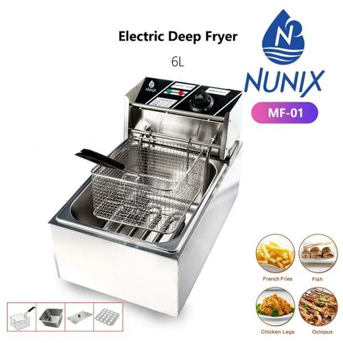 Nunix Commercial Deep Fryer Chips 6L Large Chips Frier Commercial Electric Deep Fryer Commercial Chip Cooking Machine