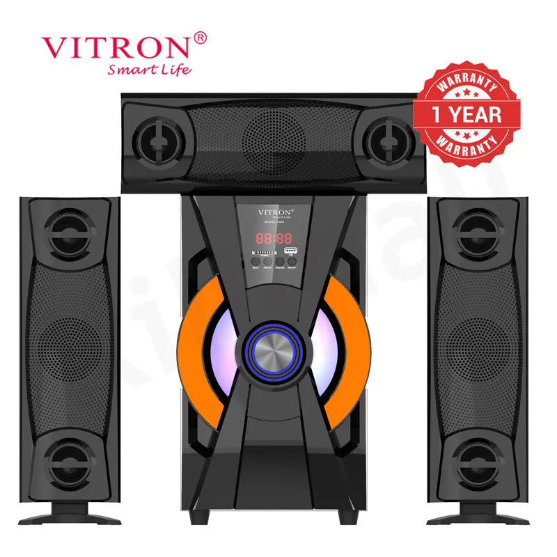 Vitron 3.1CH V642 X-Bass Bluetooth Speaker System with Remote Control Home Theatre Bluetooth Woofer Speaker System Subwoofer Home Audilo System USB SD