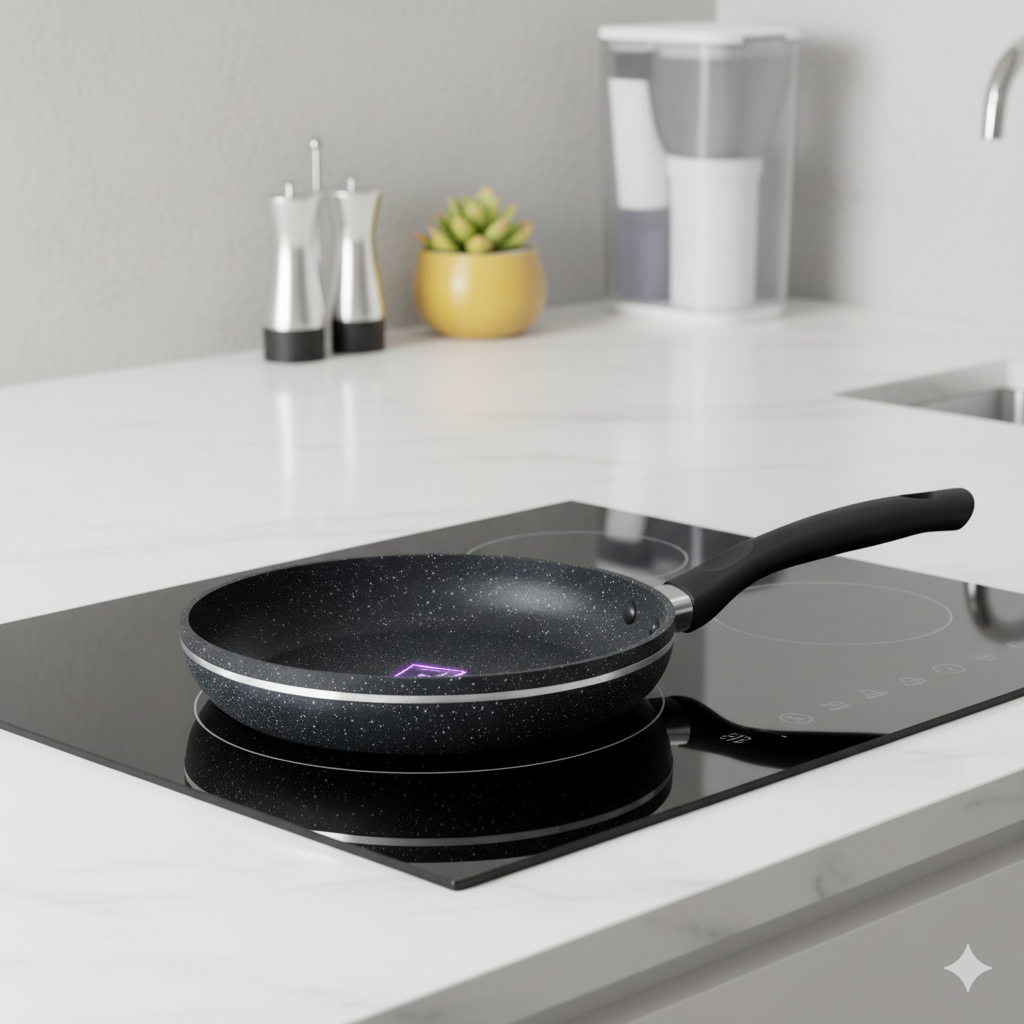 TC Large 24  Non-Stick Pan Cookware  Deep Frying Pan - Universal Induction Base for Even Cooking Sufuria Pot