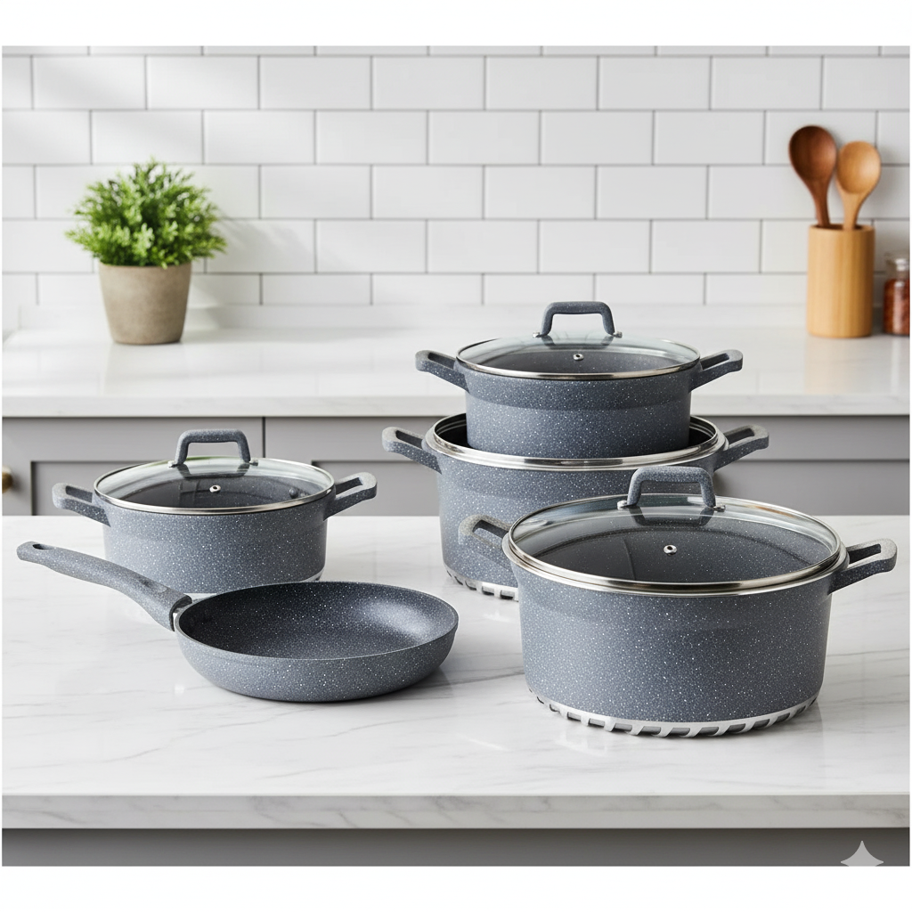 10pcs Bosch Heavy Duty Granite Nonstick Sufuria Cookware Set Cooking Pots  For Cooking & Serving German Engineered Pots |