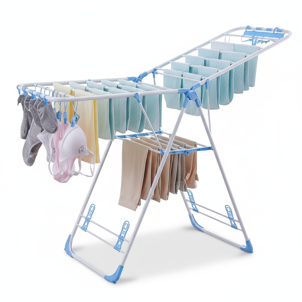 Portable Cloth Hanging Rack Foldable Clothes Drying Rack  Luxurious Indoor/Outdoor Portable Laundry Drying Stand | Space-Saving & Sturdy