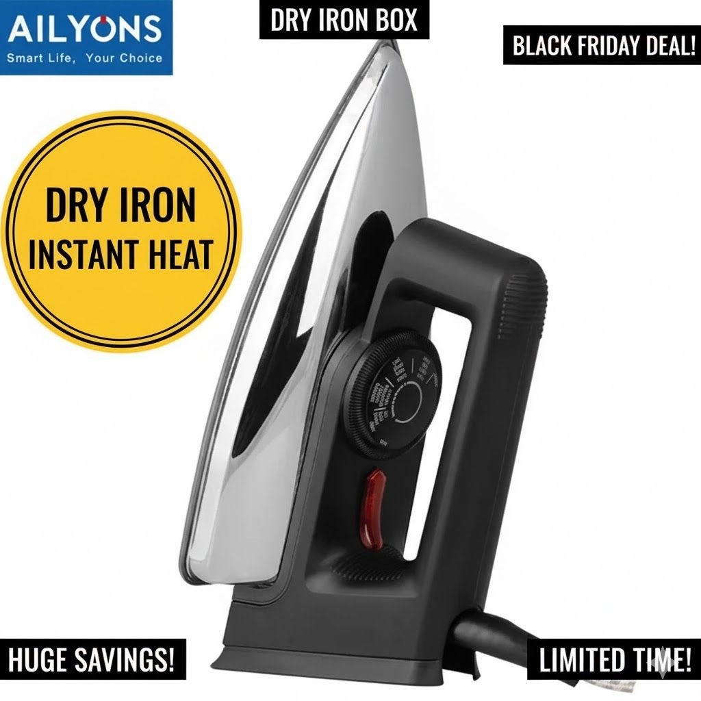 Dry Iron Box Quality With Titanium Teflon Non-stick IronBox Soleplate Fast-heating, energy-efficient, and built to last!