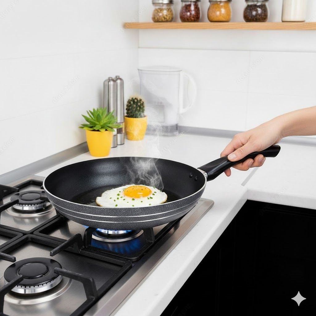 TC Large 24  Non-Stick Pan Cookware  Deep Frying Pan - Universal Induction Base for Even Cooking Sufuria Pot