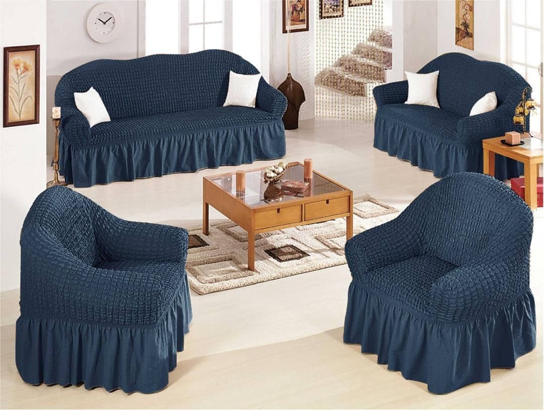 Turkish Sofa Set Covers 7,5,3,2,1 Seaters This sofa covers will fit perfectly on all standard type sofas.
Fabric is very stretchable and long lasting without color fading.