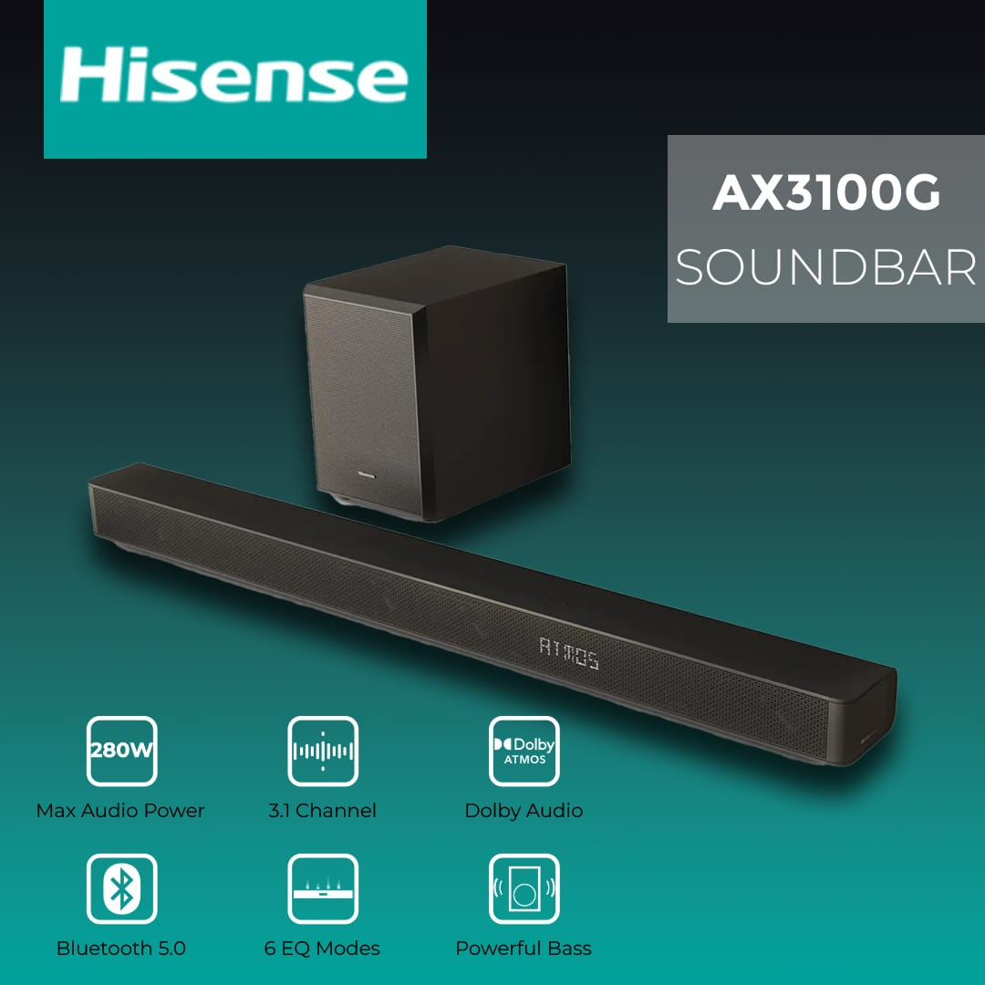Hisense Sound Bar 280 Watts AX3100G 2yeasr Warranty
