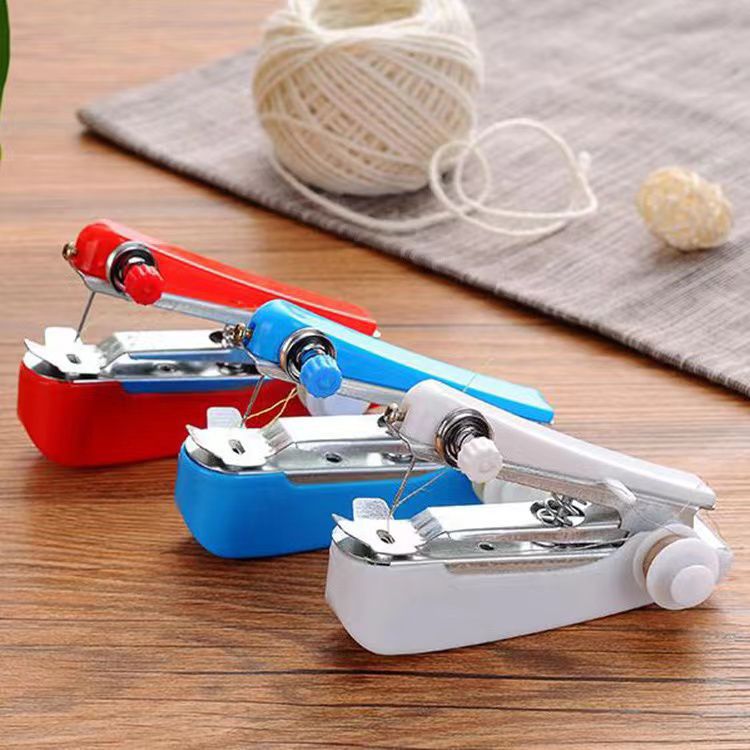 SEWING MACHINE. Home Handheld Sewing Machine Protable Outdoor Travel Clothes Fabrics DIY Stitchin Sew Tool Mini Manual Stitch Needlework Machine