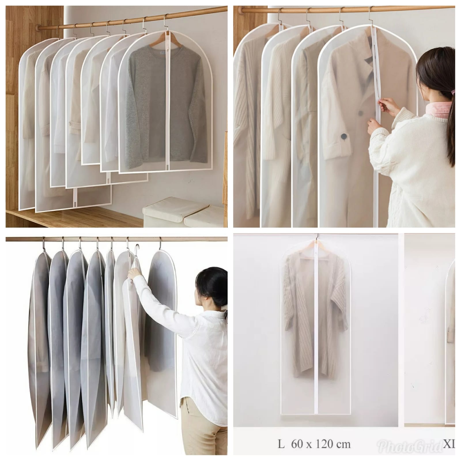 STORAGE BAGS. Water proof /dust proof clothes storage bags. High quality material,durable and nice, Very easy to clean it,just need a cloth, Can hang on the wall,door or closet