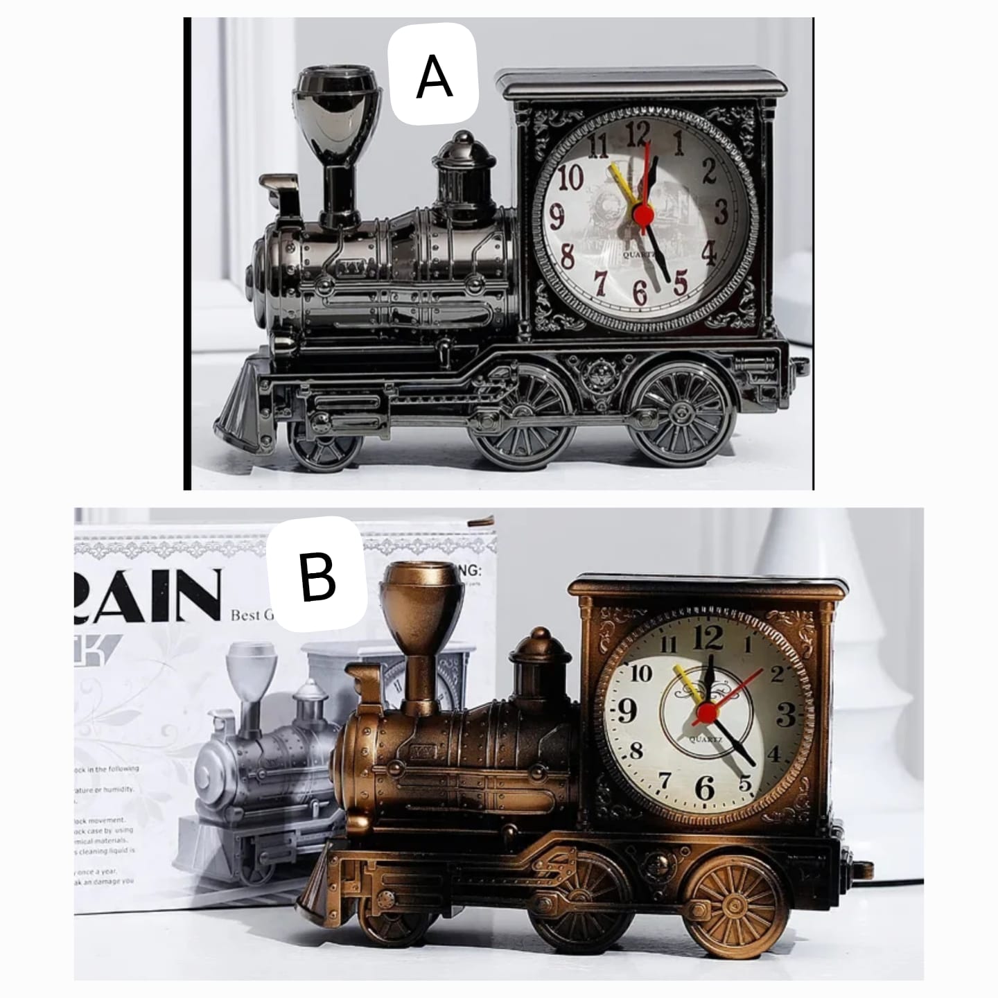 ALARM CLOCK. Retro locomotive alarm clock, It can be used as a creative gift for your friends.A unique eye-catching household furnishing decor and a useful clock with alarm for daily use.