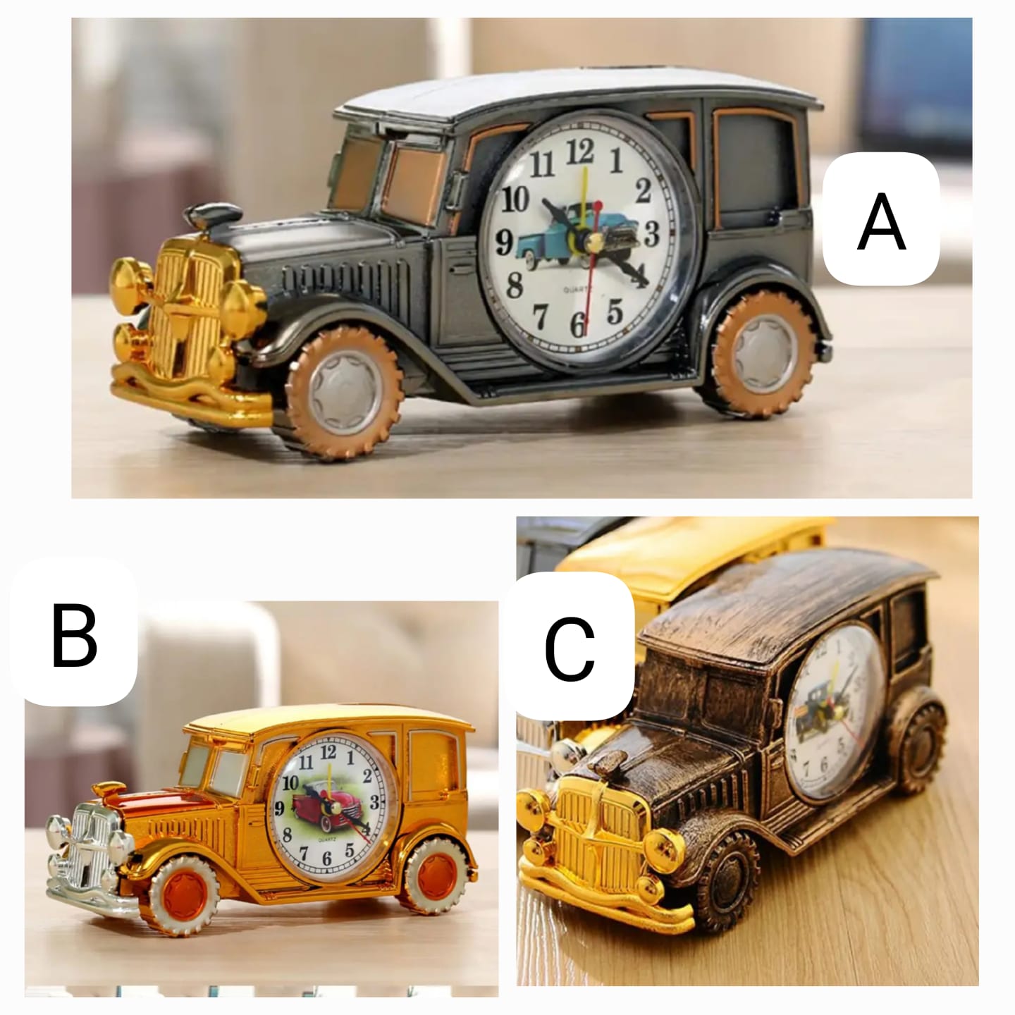 ALARM CLOCK. Retro vintage car alarm clock. Equipped with a digital pointer, this clock provides accurate time measurement, ensuring you're always on schedule.