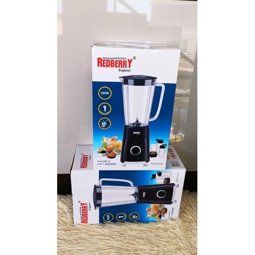 BLENDER. 4 in 1 Redberry blender - Juicer, Grinder perfect excellent quality, Multi-Functionality, Powerful Motor, Large Capacity, Durable Blades, Safety Features, Easy to Clean, Compact Design