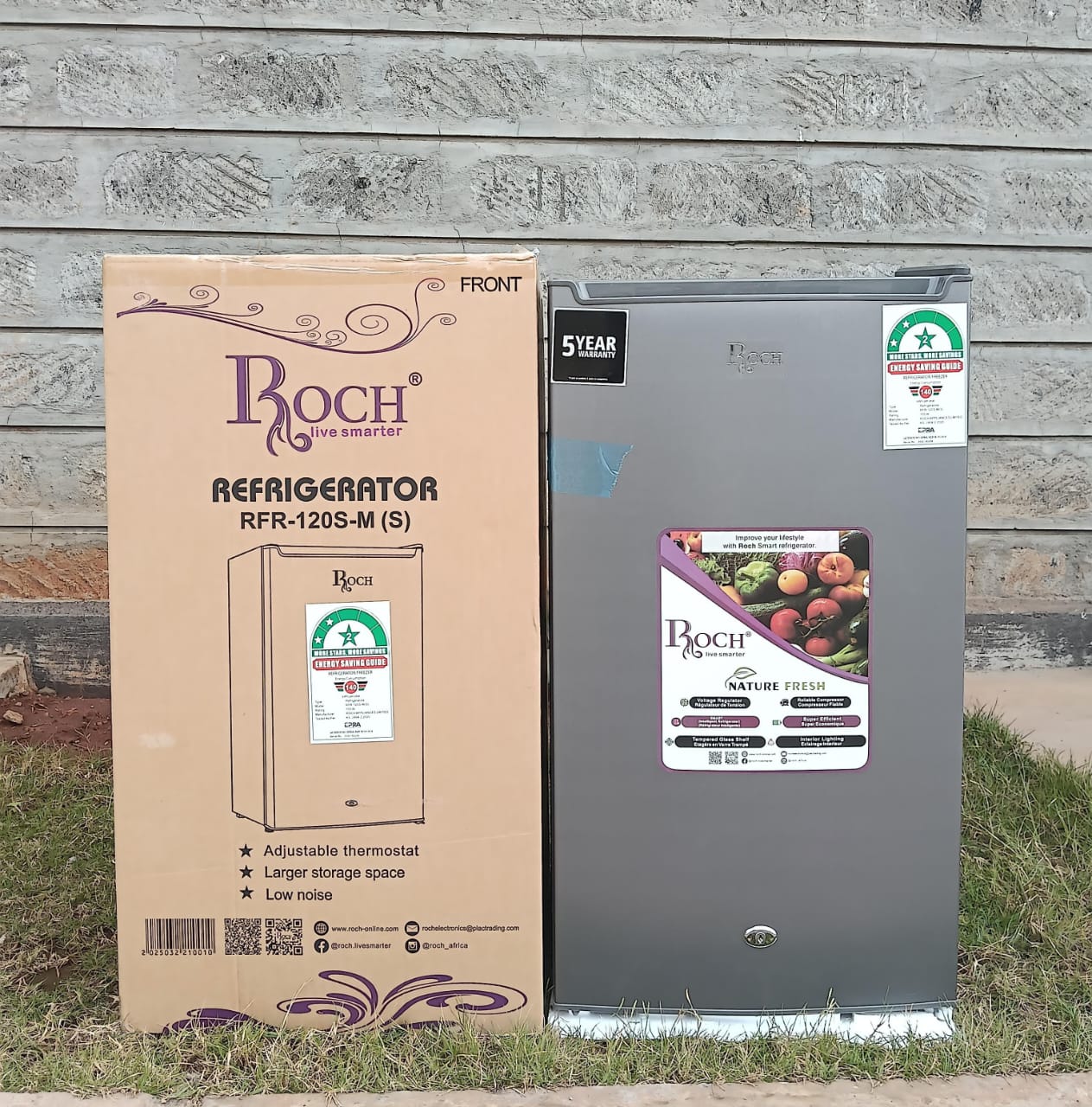 REFRIGERATOR. ROCH RFR-120-S-I SINGLE DOOR FRIDGE  95 LITRES, Adjustable shelves for flexible storage, Freezer compartment for frozen foods, Door racks for bottles and condiments
