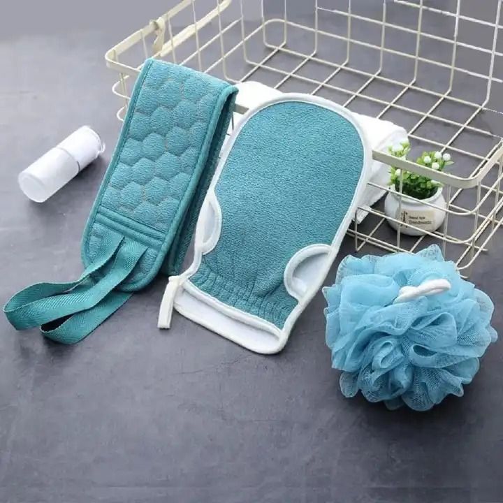 3pcs/set Body Scrubber Back Massage Exfoliating Sponge Bathroom Bath Brush Scrub