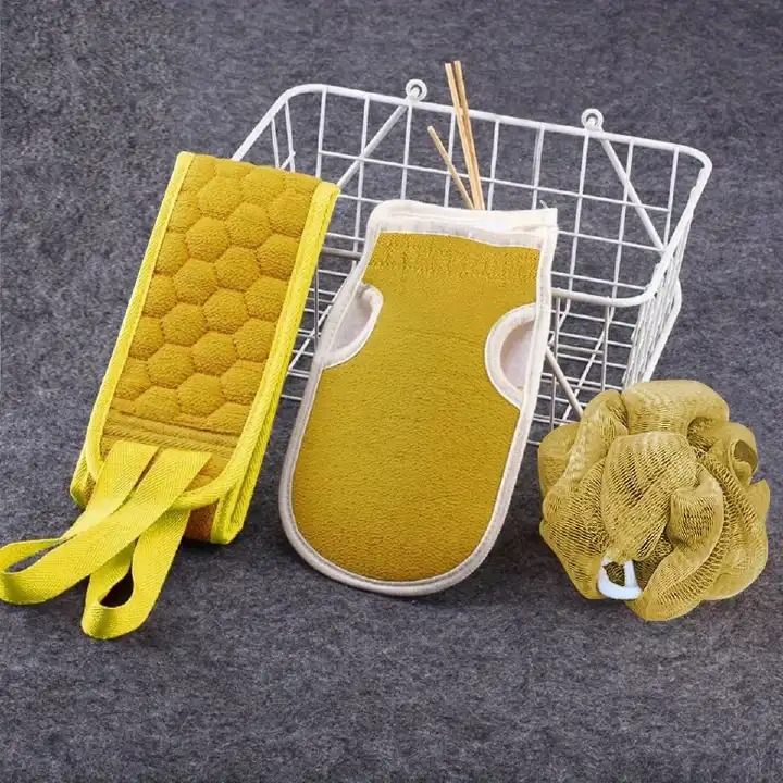 3pcs/set Body Scrubber Back Massage Exfoliating Sponge Bathroom Bath Brush Scrub