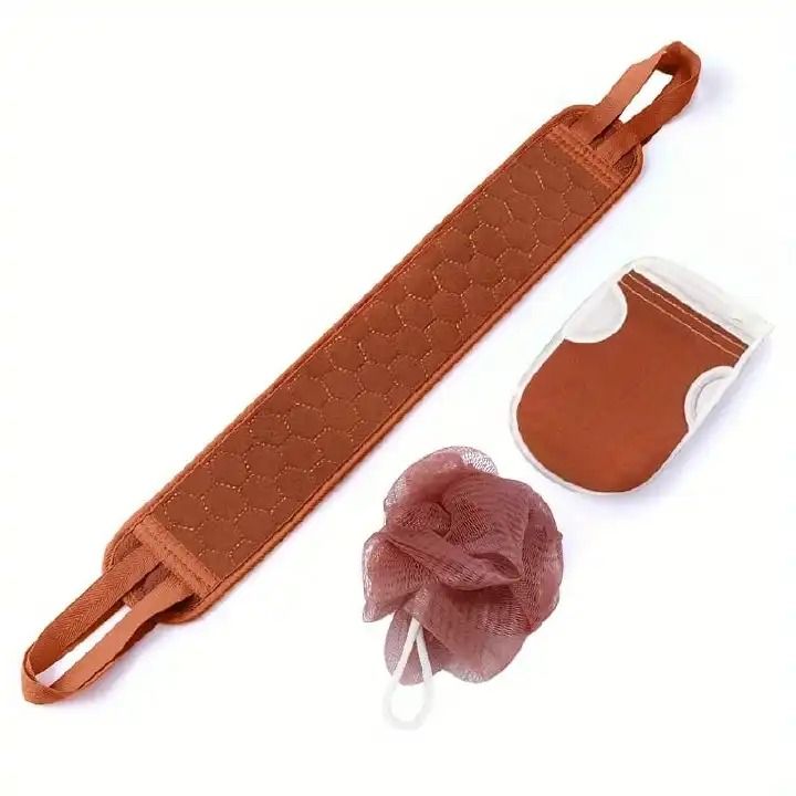 3pcs/set Body Scrubber Back Massage Exfoliating Sponge Bathroom Bath Brush Scrub