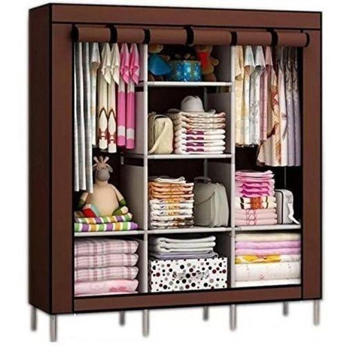 CLEARANCE OFFER High Quality 3 Columns Portable Metallic Wardrobe