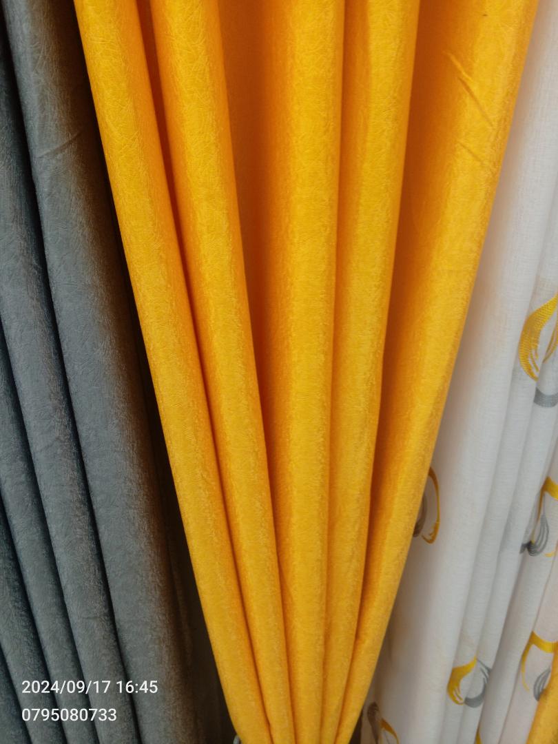 MUSTARD YELLOW BLACKOUT CURTAINS WITH SHEERS – 3PCS Set for Living Room & Bedroom – Ready-Made Window & Door Drapes– gray curtains, black curtains, brown curtains, cream curtain, yellow curtains,