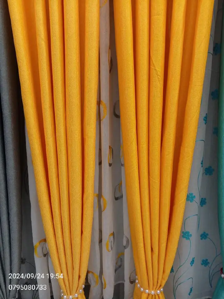 MUSTARD YELLOW CURTAINS WITH SHEERS - 3PCS Set - Curtains [1.5M +1.5M] + FREE SHEER /NET  Window and Door Curtains - Elegant Living and BedRoom Set – Ready made-to-Hang with Curtain Rods