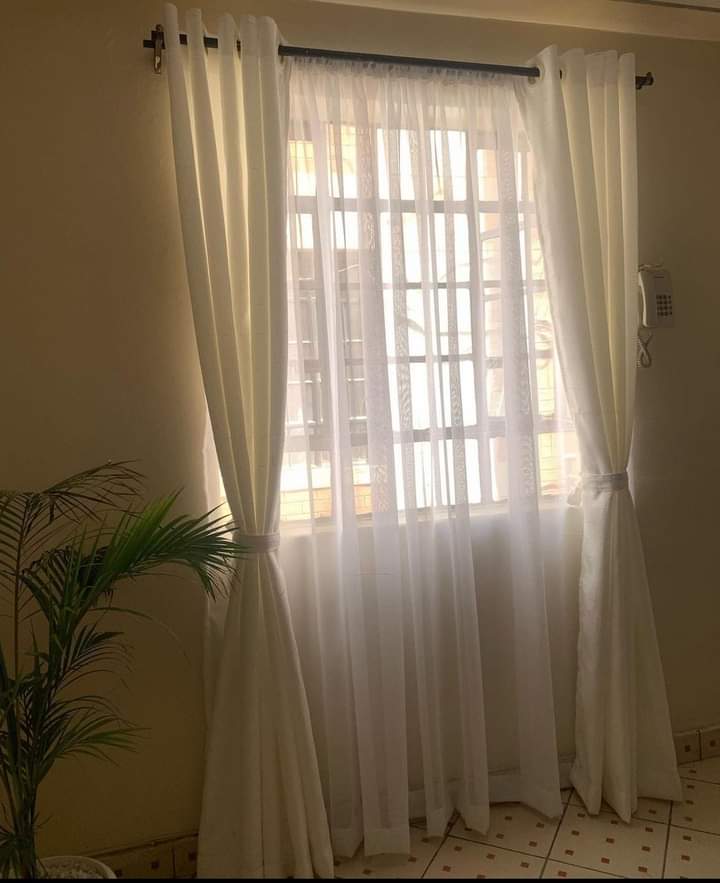 3Pcs Cream Curtains Set with Sheers – Heavy Fabric for Windows & Doors – 1.5m x2 Panels + 1 Sheer