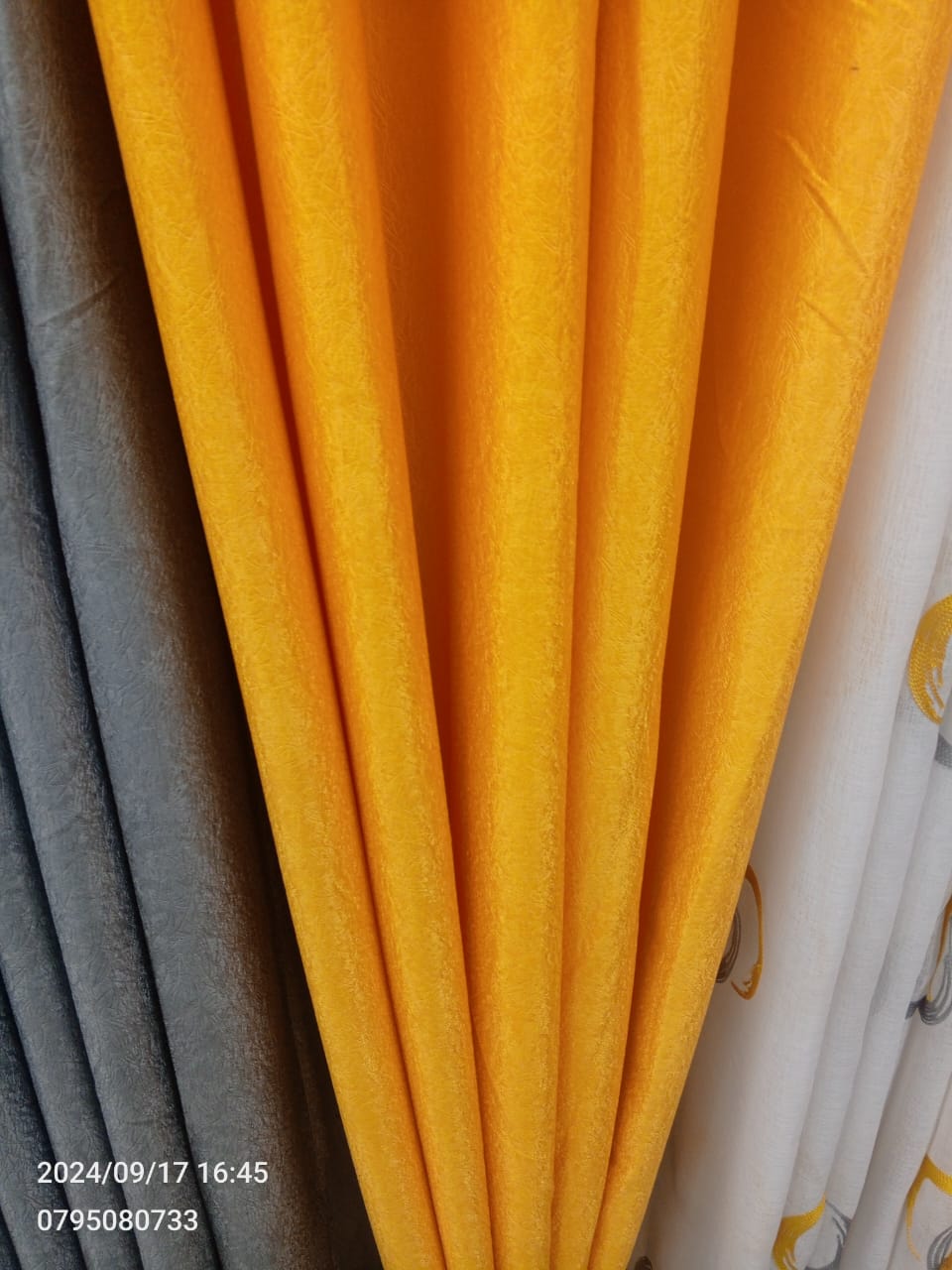 Yellow Curtains 3PCS Set with Sheers – 1.5m x 2 Panels – Blackout Style for Living Room & Bedroom