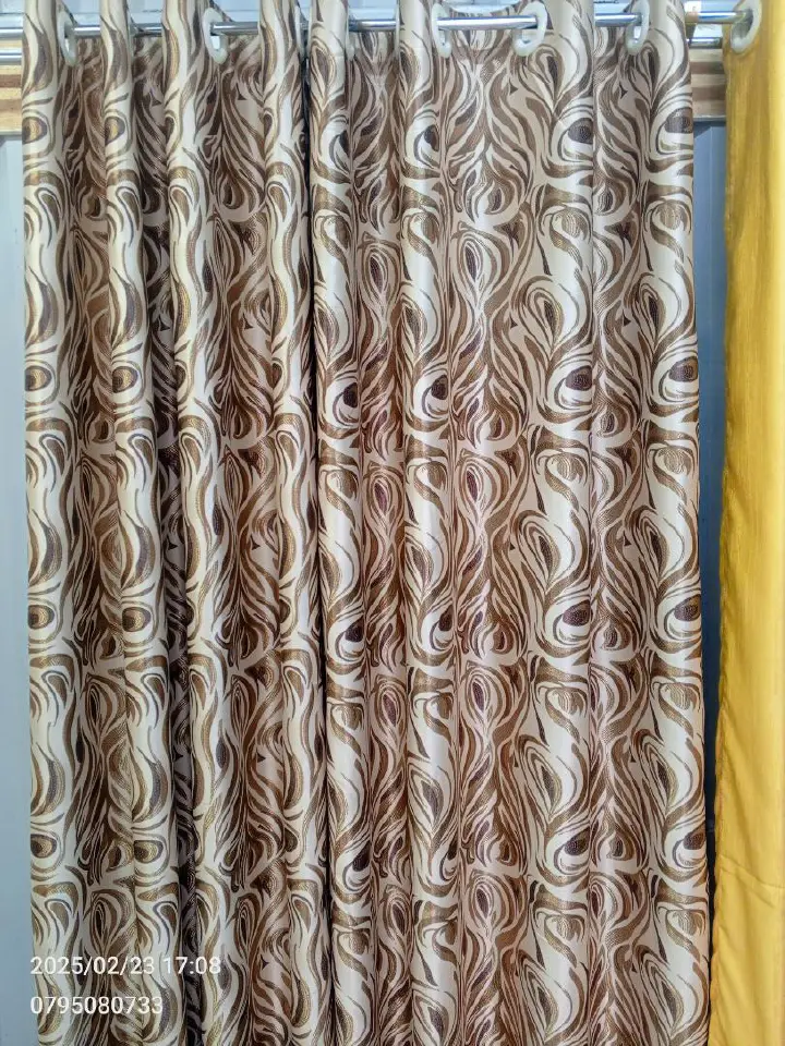 BROWN BLACKOUT CURTAINS WITH SHEERS – 3PCS Set Curtains [1.5M +1.5M] + FREE SHEER /NET for Living Room & Bedroom – Ready-Made Window & Door Drapes