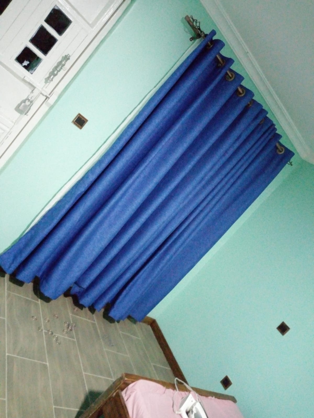 Blue Curtains 3PCS Set with Sheers – 1.5m x 2 Panels – Blackout Style for Living Room & Bedroom