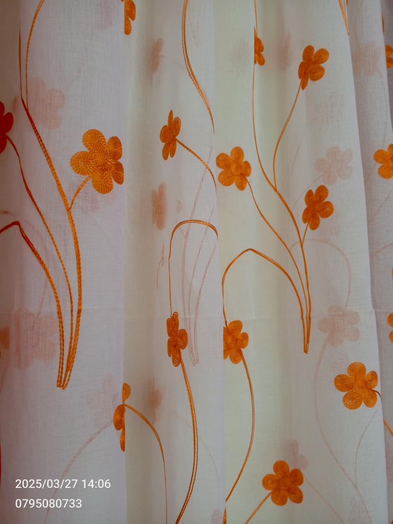 Orange Curtains 3Pcs Set Including Sheers Standard size for windows and doors