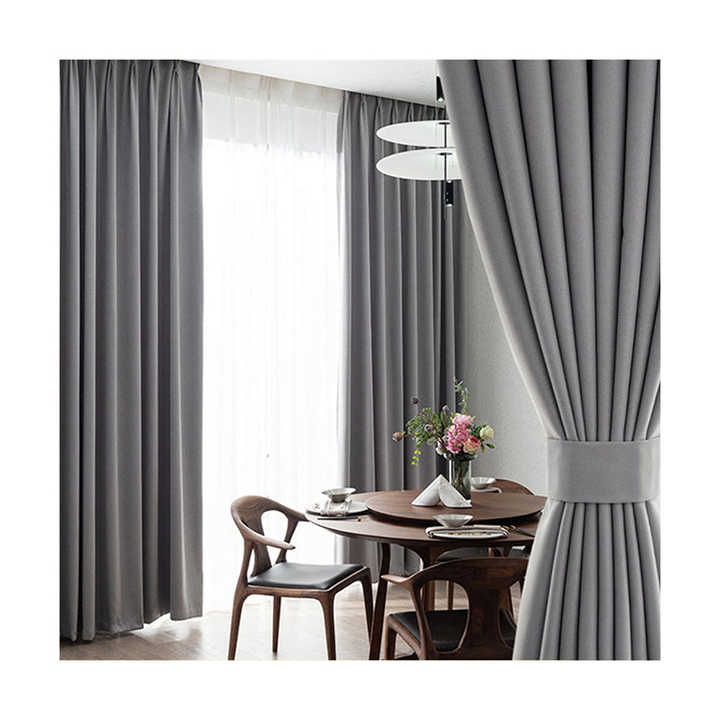 3Pcs Blackout Grey Curtains Set with Premium Floral Sheers – Heavy Fabric for Windows & Doors – 1.5m x2 Panels + 1 Sheer gray curtains
