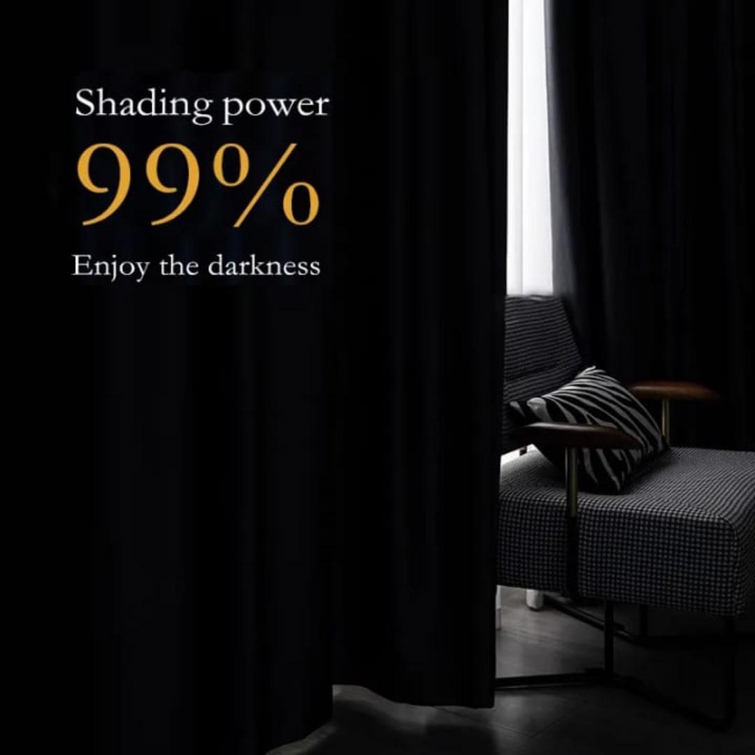 Blackout Gray Curtains 2PCS Set – 1.5m x 2 Panels – Blackout Style for Living Room & Bedroom grey curtains