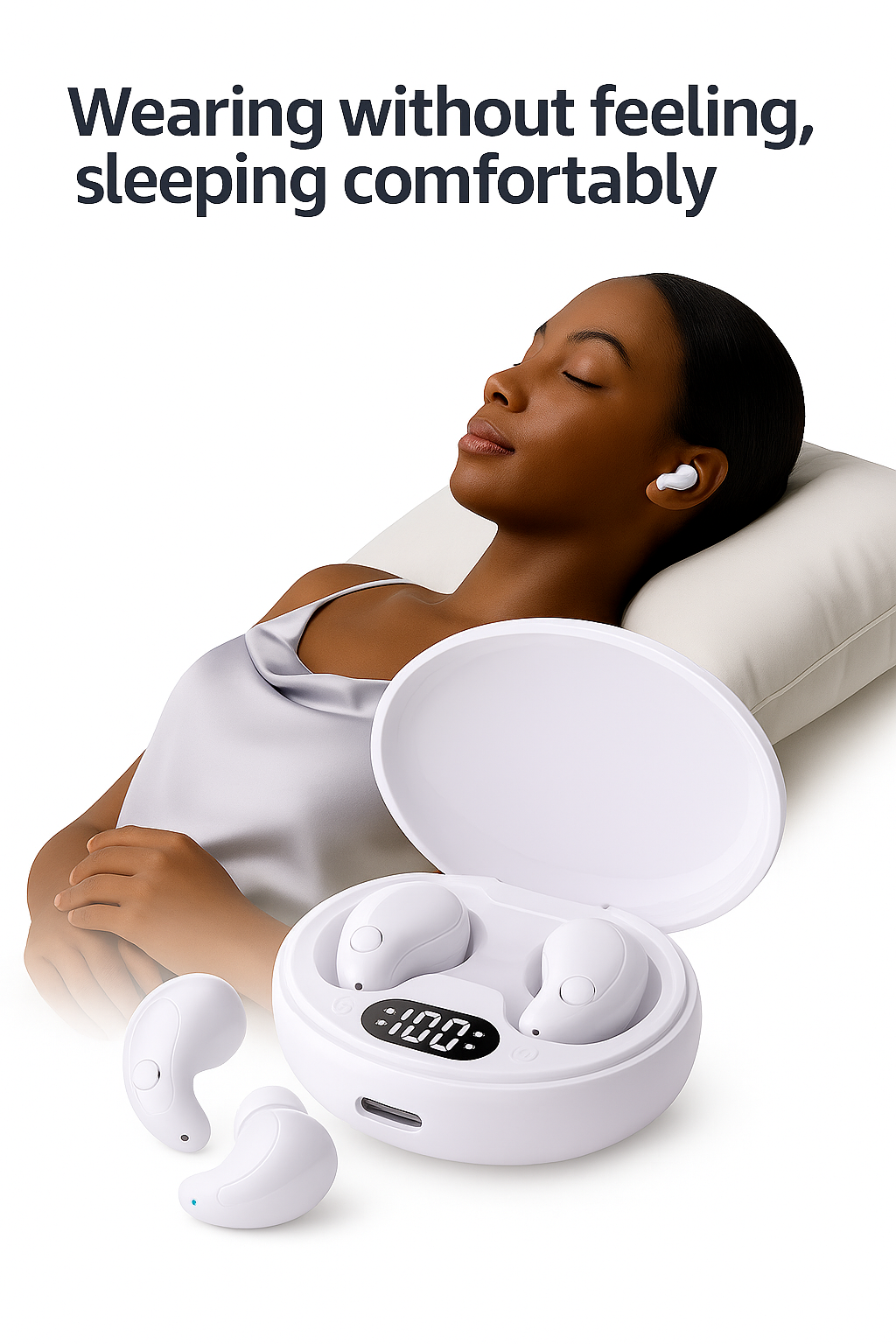 Y36 Sleeping Bluetooth Earbuds New Earphones Digital Display Stereo Two Ear Bluetooth 5.3