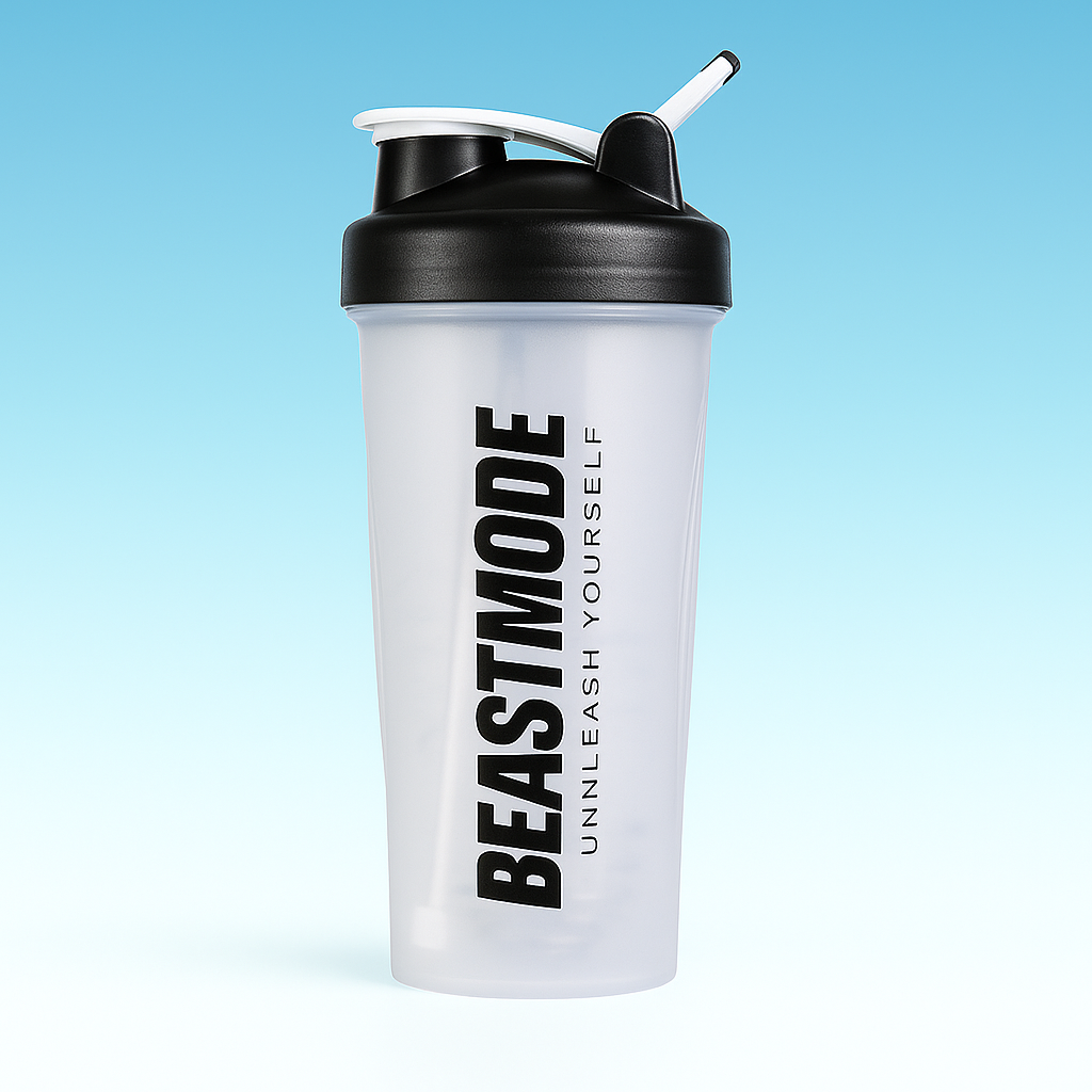 600ml Sports Shaker Bottle for GYM with Straw Protein Shake & Water Cup Portable Fitness Bottle Leakproof Plastic Cup